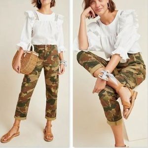 Anthropologie Oversized Camo Cargo Pants Size 31